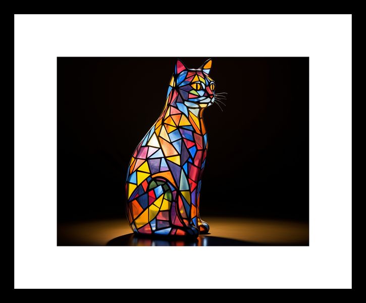 Plakat 20x15cm Koci Witraż zdjęcie 3