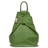 VERA PELLE plecak damski skórzany elegancki trójkątny V561 c.limonkowy