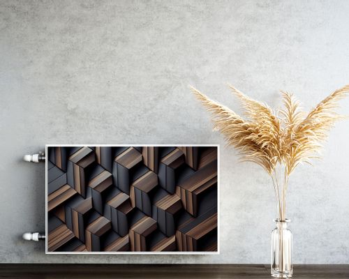 Mata MAGNETYCZNA Na Kaloryfer Drewno Abstrakcja Efekt 3D 90cm x 60cm na Arena.pl