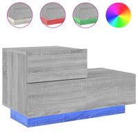 Szafka nocna z LED, szary dąb sonoma, 70x36x40,5 cm