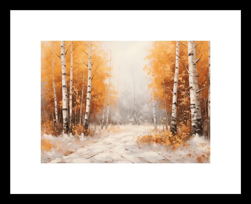 Plakat 18x13cm Jesienne Brzozy na Arena.pl