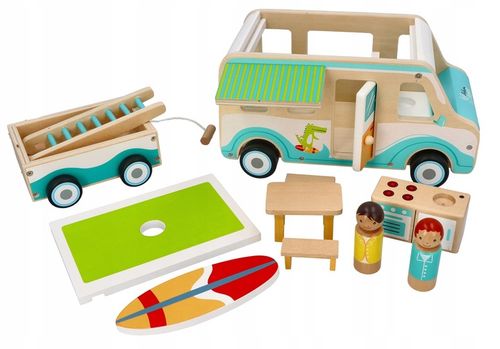ADAMTOYS KAMPER DLA DZIECI POJAZD PODRÓŻNY AUTKO ZABAWKOWY POJAZD SURF VAN na Arena.pl