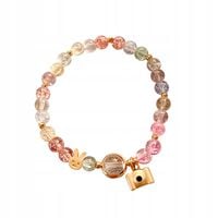 BRANSOLETKA CHARMS Kryształy KRÓLIK KAMERA 104