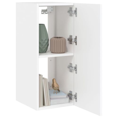 Ścienna szafka TV z LED, biała, 30,5x35x70 cm na Arena.pl