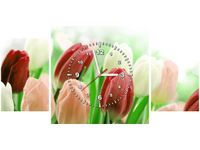 80X40CM ZEGAR CZERWONE TULIPANY OBRAZ