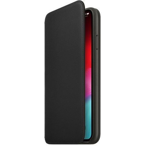 Apple Skórzane etui folio iPhone XS Max - czarne na Arena.pl