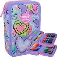 COOLPACK PIÓRNIK SZKOLNY DWUKOMROWY Z  WYPOSAŻENIEM PASTEL HEART