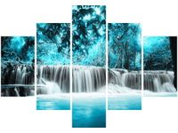 70 100CM OBRAZ 5 ELEM WODOSPAD DRUK PŁÓTNO