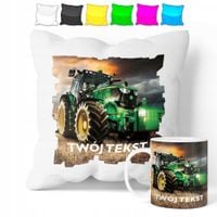 ZESTAW: KUBEK + POSZEWKA - TRAKTOR CIĄGNIK - PREZENT WIELE WZORÓW + IMIĘ