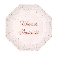 Papierowy talerz 22cm różowy Wieczór Panieński 6szt