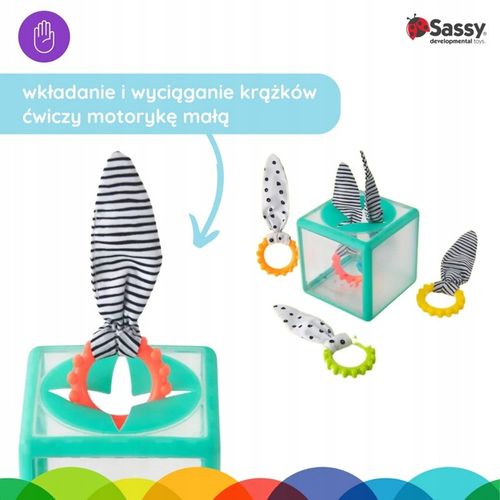 Manipulacyjna kostka sensoryczna Montessori - elastyczna kostka sorter z kr na Arena.pl