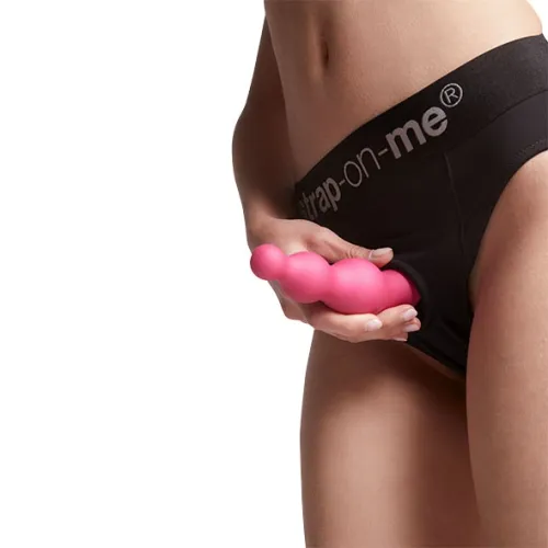 dildo - strap-on-me dildo plug beads metallic raspberry pink l na Arena.pl