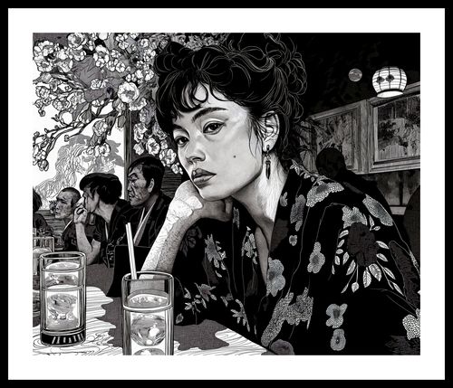 Plakat 60x50cm Czarne Kimono na Arena.pl