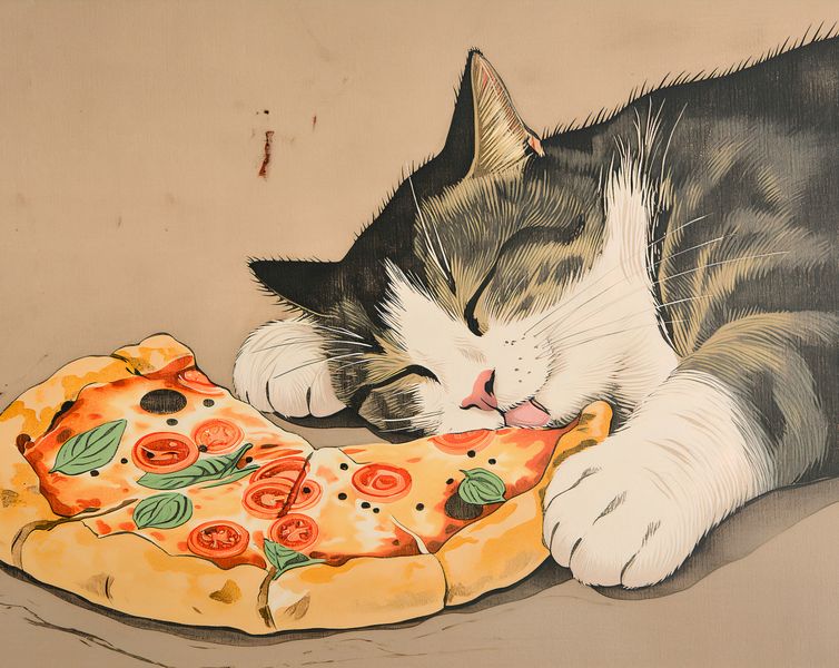 Plakat 76x60,5cm Pizza Dla Kota zdjęcie 1
