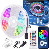 Zestaw Taśma LED RGB kolorowa 6m Bluetooth APLIKACJA MOBILNA MUZYKA + pilot