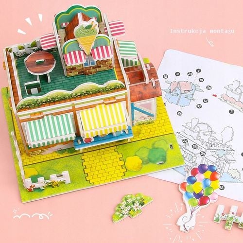 6x Miniaturowy domek 3D PUZZLE DIY ZABAWK dla dzieci Prezent na Arena.pl