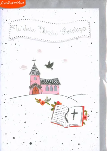 Pamiątka W Dniu Chrztu Świętego Kartka Różowa Pr-048 na Arena.pl
