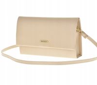 Laura Biaggi - torebka wizytowa kopertowa beżowy mat JP40