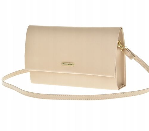 Laura Biaggi - torebka wizytowa kopertowa beżowy mat JP40 na Arena.pl