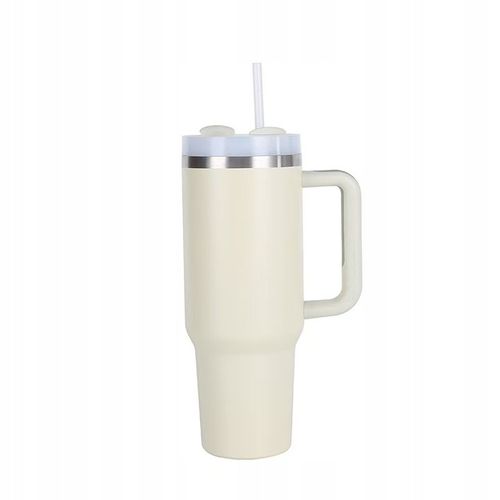 KUBEK TERMICZNY ZE SŁOMKĄ 1200ML KUBEK TERMICZNY ZE SŁOMKĄ KREMOWY na Arena.pl