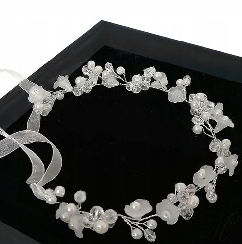 WIANEK NA KOMUNIĘ DEC27 komunijny dekoracja opaska biały na głowę jak żywy na Arena.pl