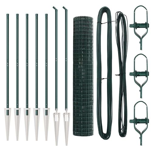 Ogrodzenie z słupkami Zielony 1.5 x 10 m Stal na Arena.pl