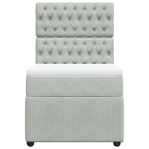 Łóżko kontynentalne z materacem, jasnoszare, aksamit, 90x200 cm na Arena.pl