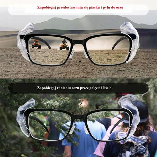 Osłony Boczne Nakładki Do Okularów Ochronnych Przezroczyste Miękkie 6 na Arena.pl