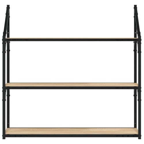 Regał ścienny z 3 półkami, dąb sonoma, 80x21x78,5 cm na Arena.pl