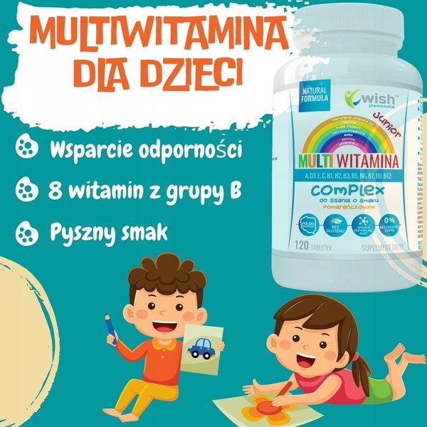 MULTIWITAMINA COMPLEX DLA DZIECI DO SSANIA 120t zdjęcie 4
