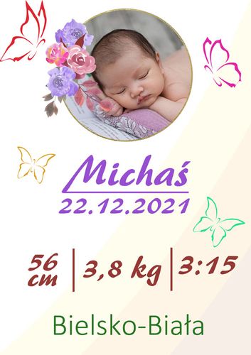 METRYCZKA pamiątka narodzin ze zdjęciem dziecka w antyramie na Arena.pl
