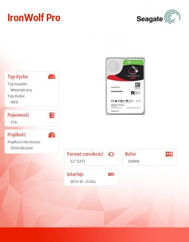 Seagate IronWolf Pro 2 TB 3,5'' ST2000NE0025 na Arena.pl