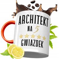 Kubek Pomarańczowy Dla Architekta Prezent Z Nadrukiem Ze Zdjęciem