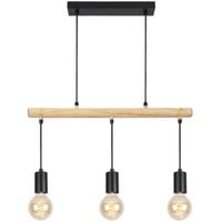 Lampa wisząca IZZY 33-78063 loftowa metalowy zwis hygge czarny drewno