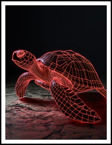 Plakat 75x100cm Neonowy Żółw na Arena.pl