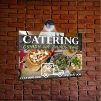 nadruk UV TABLICZKA reklamowa z lampą SZYLD dibond 40x30 cm CATERING OBIADY