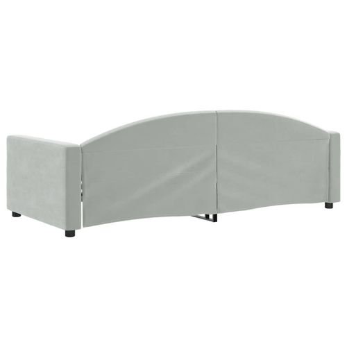 Sofa z funkcją spania, jasnoszara, 90x190 cm, obita aksamitem na Arena.pl
