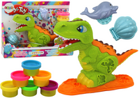 Zestaw Ciastoliny Dinozaur 6 Kolorów Formy Delfinek Muszelka