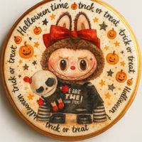 CIASTKO LUKROWANE HALLOWEEN NO.8 ROZ.L KOŁO RĘCZNIE ROBIONE