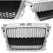 PIĘKNY  Grill Atrapa Do AUDI A3 8P Od 2008 Do 2012 RS-TYPE SILVER Black