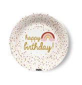 Talerzyki papierowe Boho Happy Birthday 18cm 8szt