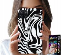 ETUI DO SAMSUNG GALAXY A22 5G - CZARNO BIAŁA ABSTRAKCJA + SZKŁO HART