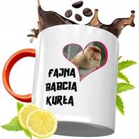 Kubek Pomarańczowy Dla Babci Dzień Babci Prezent Z Nadrukiem Ze Zdjęciem