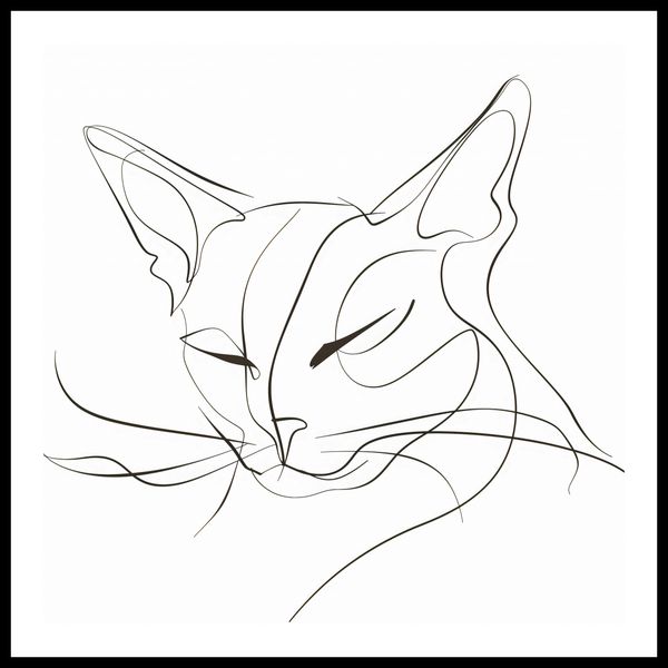 Plakat 80x80cm Linijny Kot zdjęcie 3