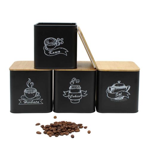 ZESTAW 4 POJEMNIKÓW KUCHENNYCH NA PRODUKTY SYPKIE 4263 na Arena.pl