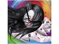 30X30CM ZEGAR OBRAZ STEREO WOMAN TWARZ ABSTRAKCJA MULTIKOLOR OBRAZ MALOWANE