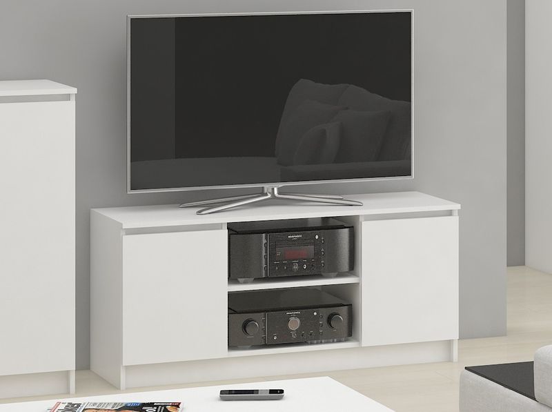SZAFKA RTV 120 cm 2D 1P BIAŁA zdjęcie 5