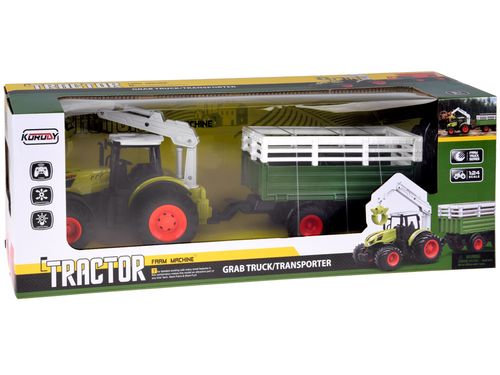 TRAKTOR Z PILOTEM  I PRZYCZEPĄ DO BALI DREWNA STEROWANY na Arena.pl