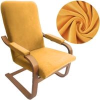 POKROWIEC NA FOTEL FINKA WELUR AKSAMIT MUSZTARDOWY