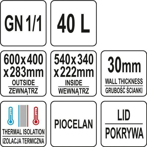Pojemnik termoizolacyjny GN 1/1, 40 l na Arena.pl